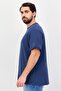 Men Crew Neck Short Sleeve Brand Logo T-Shirt, Navy - 3