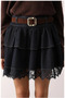 Women's Clothing New Season Lace Detailed Belted Mini Skirt - - L - 2