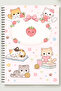 Strawberry&Cat Themed A5 Metal Spiral Unlined Cardboard Cover Strawberry&Cat Themed Notebook - 2