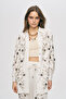 Women's Floral Embroidered Oversize Viscose-Linen Shirt