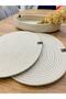 Presentation Plate Mat Jute American Service Oval Plate and Basket Set of 3 - 4