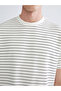 Esvab • Modern & Distinctive Zero Roba Collar Striped Men's T-Shirt - 3