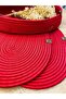 Jute Straw Presentation Plate Mat, American Style Oval Serving Tray and Basket, Set of 3 - 3