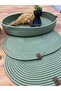 Jute Straw Presentation Plate Mat, American Style Oval Serving Tray and Basket, Set of 3 - 3