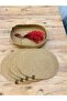 Presentation Plate Mat Jute American Service Oval Plate and Basket Set of 5 - 2