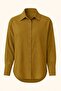 Textured Fabric Oversize Oil Green Women's Shirt – Long Sleeve Relaxed Fit - 4
