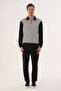 Striped Half-Zip Polo Collar Long Sleeve Sweatshirt