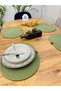 Jute Straw Presentation Plate Mat American Service Oval Supla Set of 4 - 3