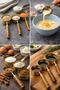 Stainless Steel Gold Measuring Spoon with Wooden Handle - 2