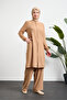 Women's Cotton Lightweight Double Pocket Hajj and Umrah Two-Piece Set - 4