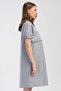 Women's Short Sleeve Buttoned Gray Maternity Nightgown C7T7N2304 - 2