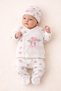 Rose Embroidered Baby Girl Newborn 3-Piece Set - 2