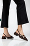 Pointed Toe Strap Buckle Detail Women's Low-Heel Shoes - 3