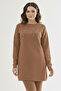 Stone Detailed Knitwear Tunic P6205-1 Mink