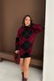 Plaid Patterned Mini Length High Neck Knitwear Dress Aw25El0030