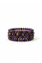Natural Stone Bracelet – Amethyst, Obsidian, and Smoky Quartz – Handmade (1 Piece)
