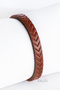 Tan Color Pattern Printed Genuine Leather Men's Bracelet with Magnet, Valentine's Day Gift - 2