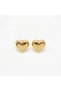 Steel Earrings Gold Color Heart Stone Detailed Women's Earrings - 2