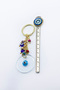 Handmade Fusion Translucent Glass Evil Eye Beaded Keychain, Special Design Bag Ornament - 3