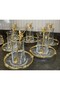Zoe Real Gold Rose Framed Tea Set 18 Pieces - 6 Plates 6 Cups - 6 Spoons Tea Set - 2