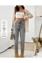 High Waist Snow Black Full Fit Mom Jeans - 3