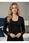 New Season Black 100% Cotton Buttoned Lace Detailed Design Maternity Pajama Set - 8