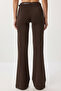Belted Spanish Flared Knitted Trousers Lby0045 Brown - 5