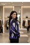 Baklava Patterned Thick Slit Fleece Oversized Crew Neck Striped Sweater - 3