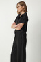 Polo Collar Parachute Garnished Modal Suit Lby0042 Black - 4