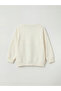 Lcw Kids Ecru Crew Neck Printed Girls' Soft Touch Sweatshirt - 2