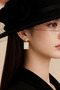 Rectangular Detailed Earrings - 2