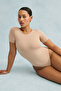 Women's Crew Neck Short Sleeve Body-Hugging Snap Fastener Bodysuit Sun256
