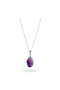 Purple Agate Stone Steel Chain Natural Stone Necklace Effective for Burnout and Self-Regard - 3