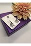 Zircon Stone Star Hanging Hoop Steel Earrings - 3