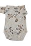 Long Sleeve 100% Cotton Snap Fastener Bodysuit with Colorful Digital Print - 2