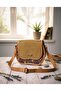 Authentic Shoulder Bag with Ethnic Patterns and Suede Texture - 2