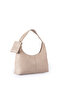 Bonega Knitted Patterned Faux Leather Wallet Women's Hand and Shoulder Bag with Accessories Mink - 2