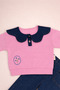 Baby Girl Set with Bebe Collar Sweatshirt and Denim Pants - 4