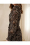 2145 Patterned Hijab Dress - C. Brown - 3