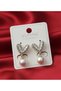 Xuping Vip Earrings-Gift Gold Earrings Baguette Heart Pearl Steel Earrings Tarnish Resistant-2Cm