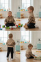 Canöz 3705 Baby Boy Child Inflatable Leather Textured Vest Knitwear Sweater Pants 3-Piece Set - 2