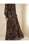 2145 Patterned Hijab Dress - C. Brown - 2