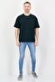 Men Oversized Fit Crew Neck Short Sleeve Solid T-Shirt, Dark Forest - 4