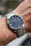 41mm Steel Case Steel Band Navy Blue Dial Stylish Design Men's Wristwatch