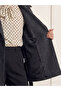 Anthracite Double-Breasted Yaka Oversized Women's Cashmere Coat - 4