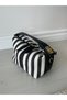 Black Women's Linen Locked Sandal Hand and Shoulder Bag - 2