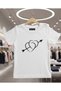 Play Wear Unisex Heart Shape Minimal Arrow Heart V1 Crew Neck Printed T-Shirt