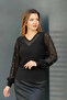 Chiffon Blouse with Pearl Embellishments on the Sleeves - 3