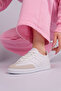 Suede White Basic Thermo Sole with Side Stripes and Orthopedic Insoles Lace-Up Sports Shoes 88 - 4
