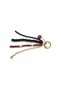 Black Obsidian Natural Stone Red Detailed Bag Charm and Keychain - 3